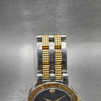 Movado Museum Watch Women 24mm Black Dial Two Tone Round 81A1831 New Battery5