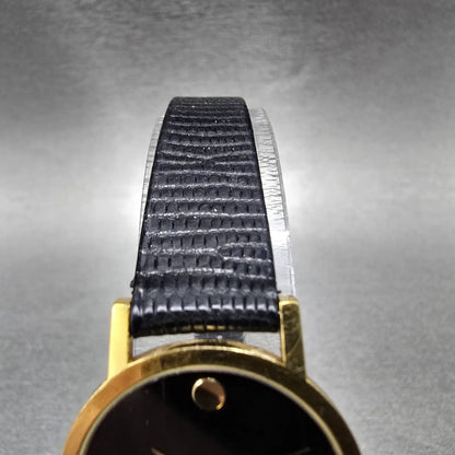 Movado Muesem Watch Women 25mm Black Dial Gold Tone Round 87 25 832 PARTS CH5