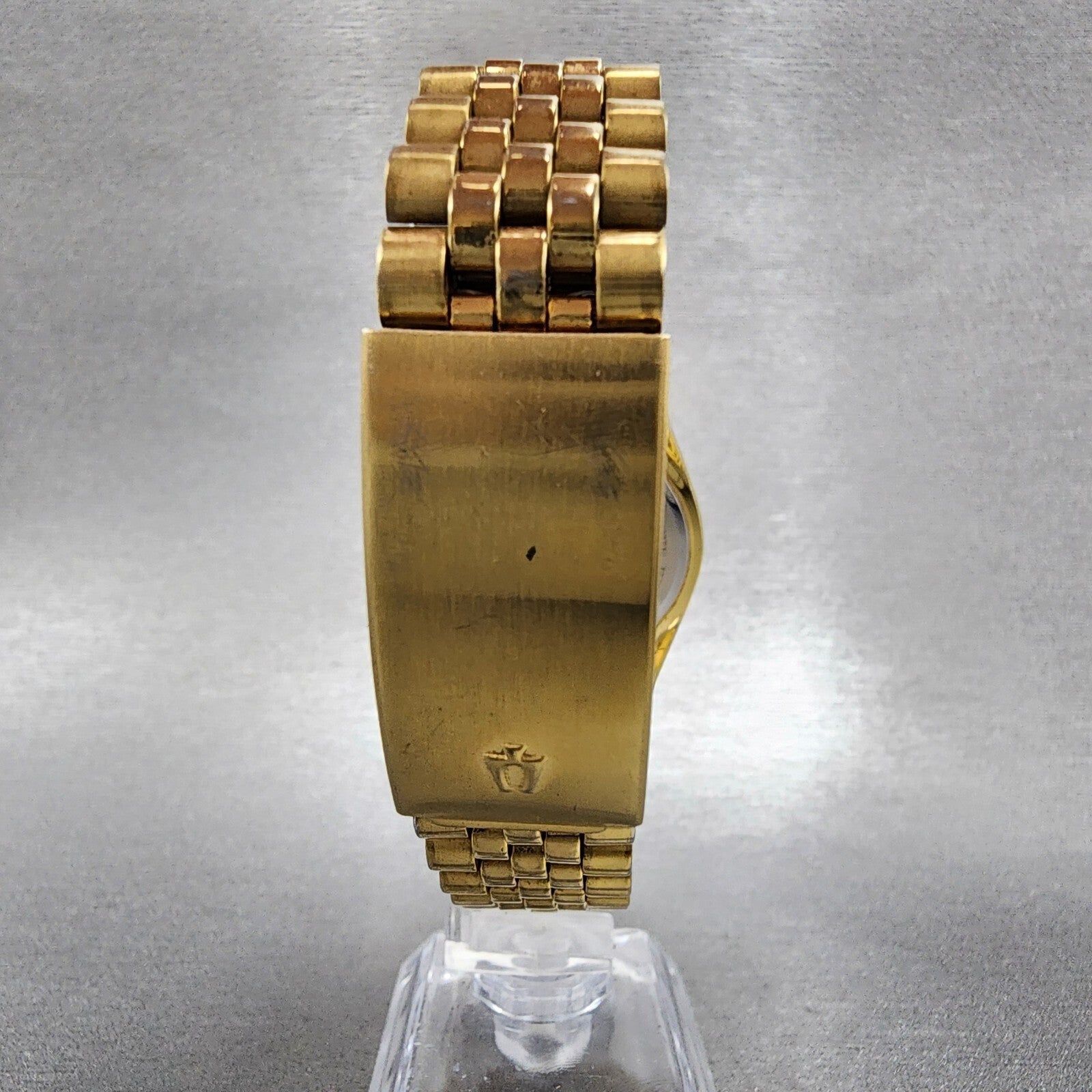 Bulova Watch Men 35mm Black Dial Gold Tone Date 92N99 New Battery7