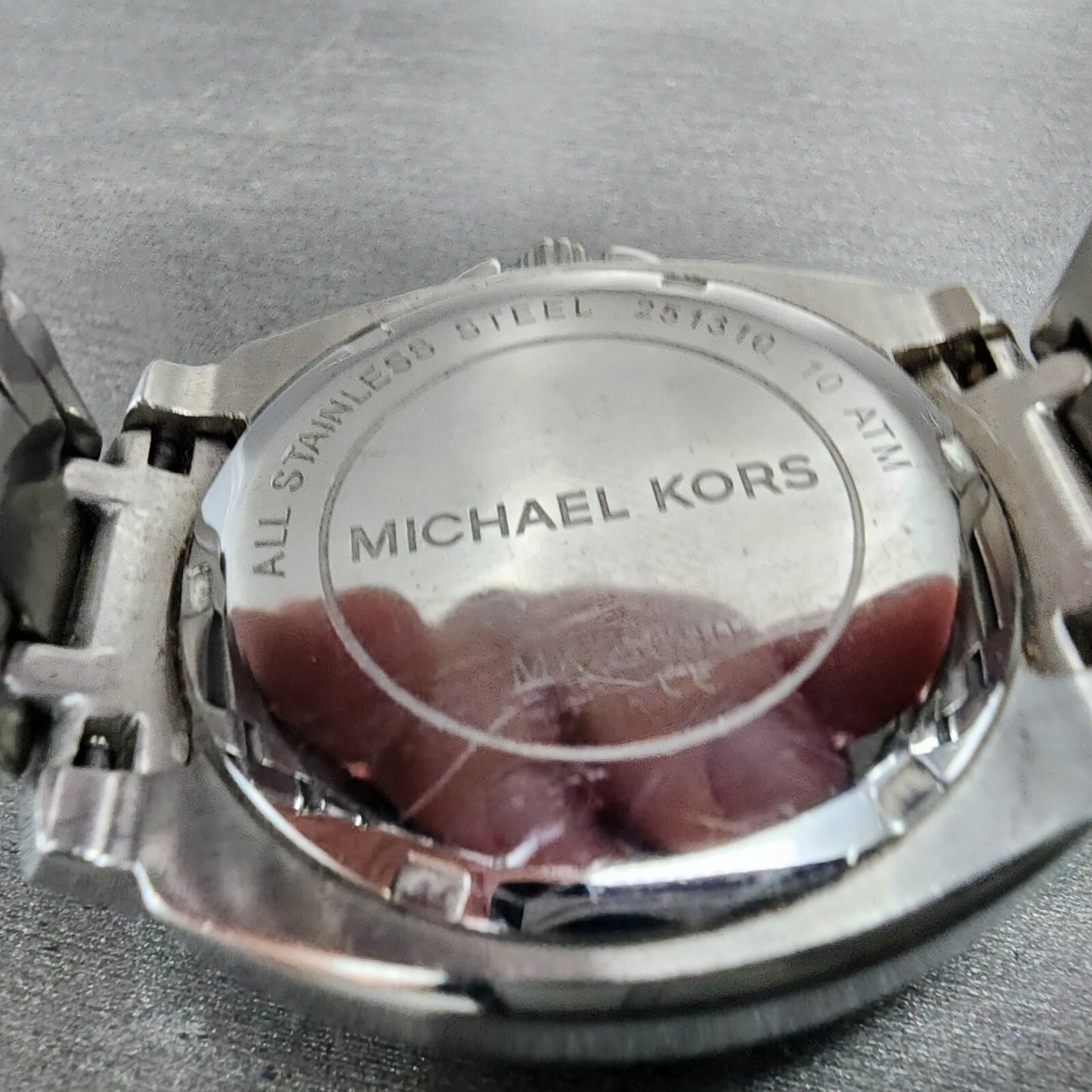 Michael Kors Cameron Watch Women 38mm MOP Dial Steel Daydate Round New battery9