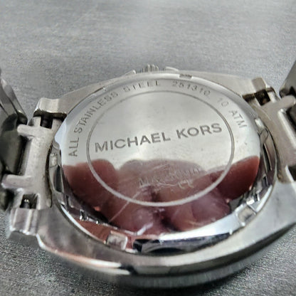 Michael Kors Cameron Watch Women 38mm MOP Dial Steel Daydate Round New battery9