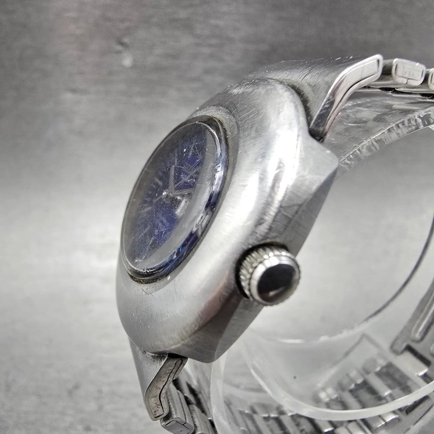 Seiko Automatic Watch Women 31mm Blue Dial Silver Tone READ!!!!!! 2706-7020 Runs3