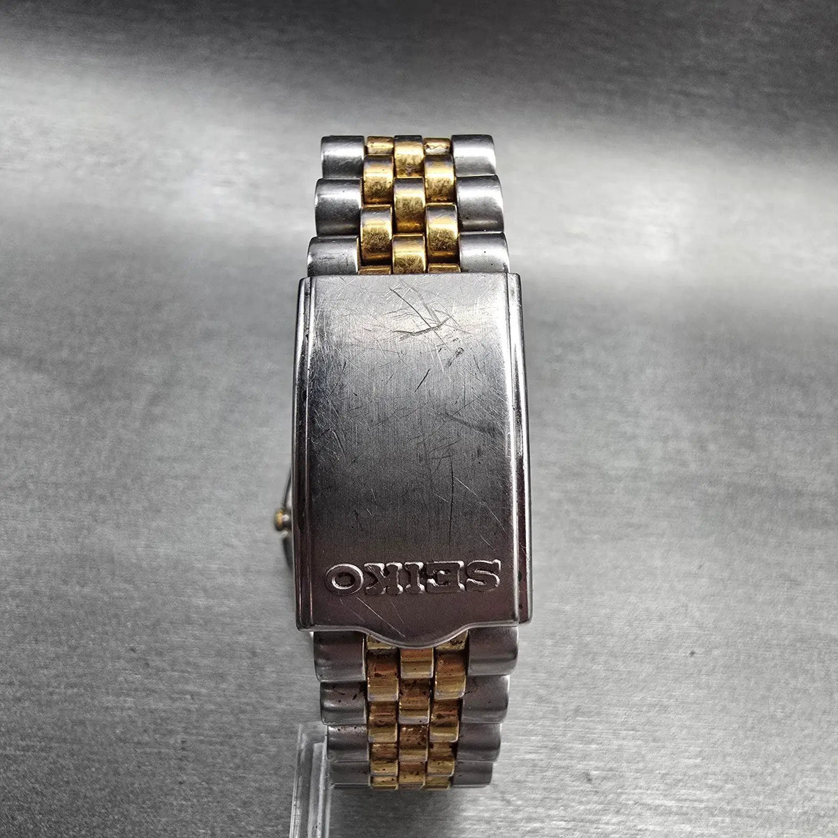 Seiko President Watch Men 35mm Blue Dial Two Tone Daydate Round 7N43-8111 NewBat7