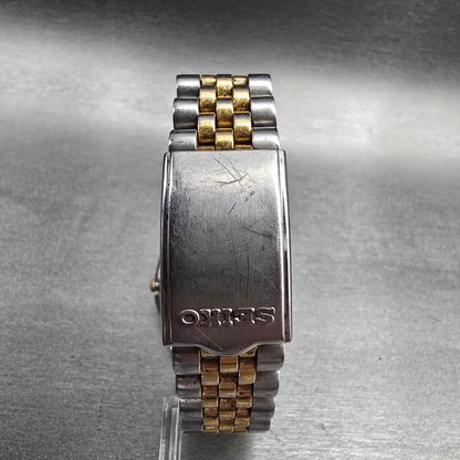 Seiko President Watch Men 35mm Blue Dial Two Tone Daydate Round 7N43-8111 NewBat7