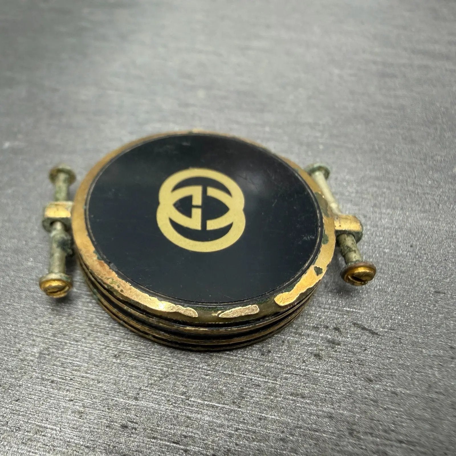 Gucci 2000M Watch Men 30mm Black Dial Gold Plated Round New Battery Vintage 65G10