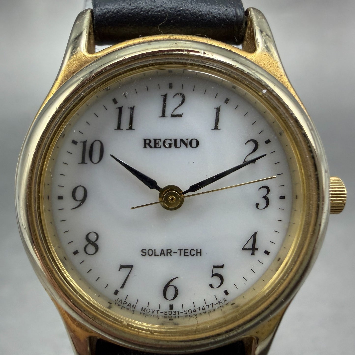 Citizen Reguno Solar Watch Women 24mm White Dial Gold Tone E031-S028256 Runs1