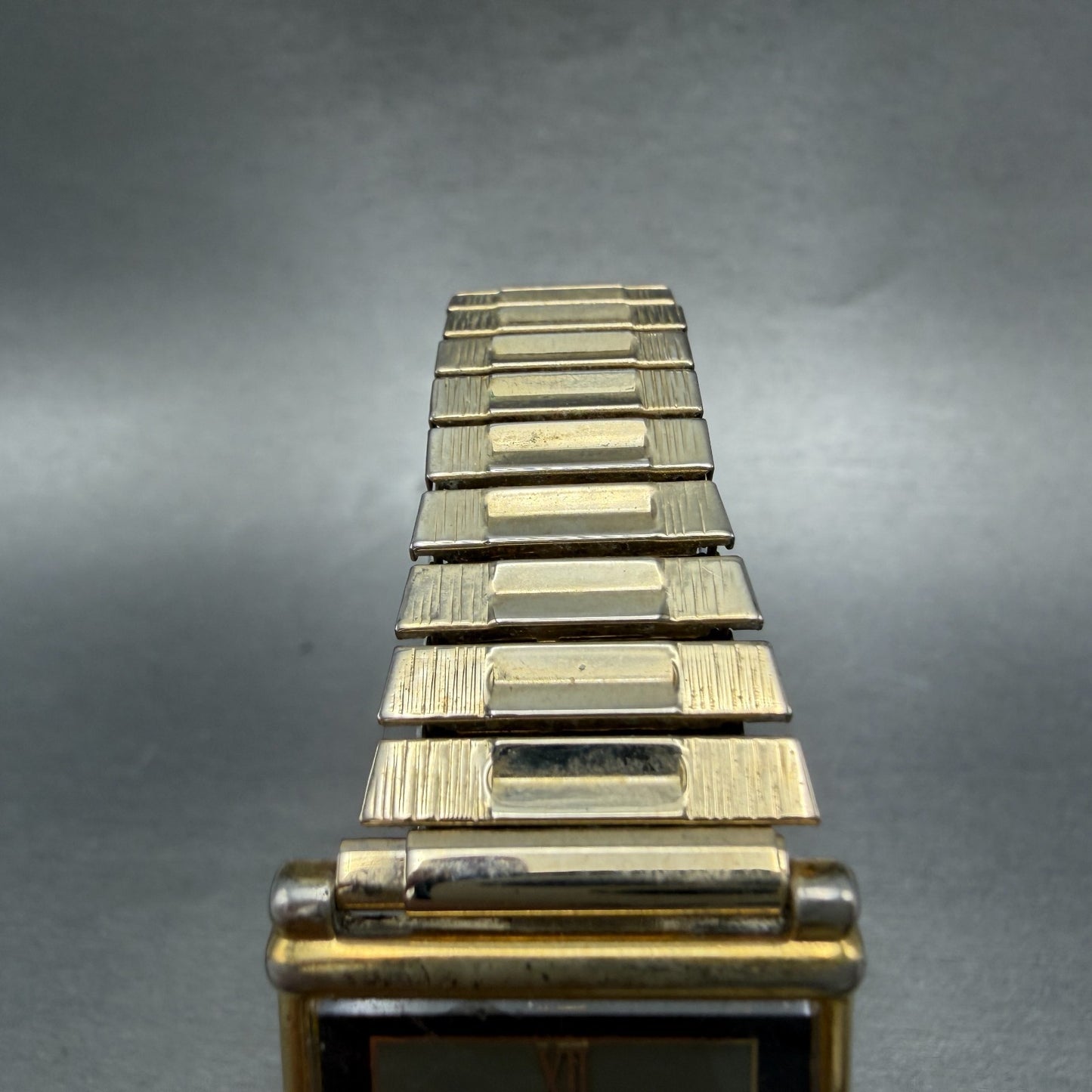 Seiko Tank Watch Men 25mm Gray Dial Gold Tone Rectangle 6530-5399 New Battery4