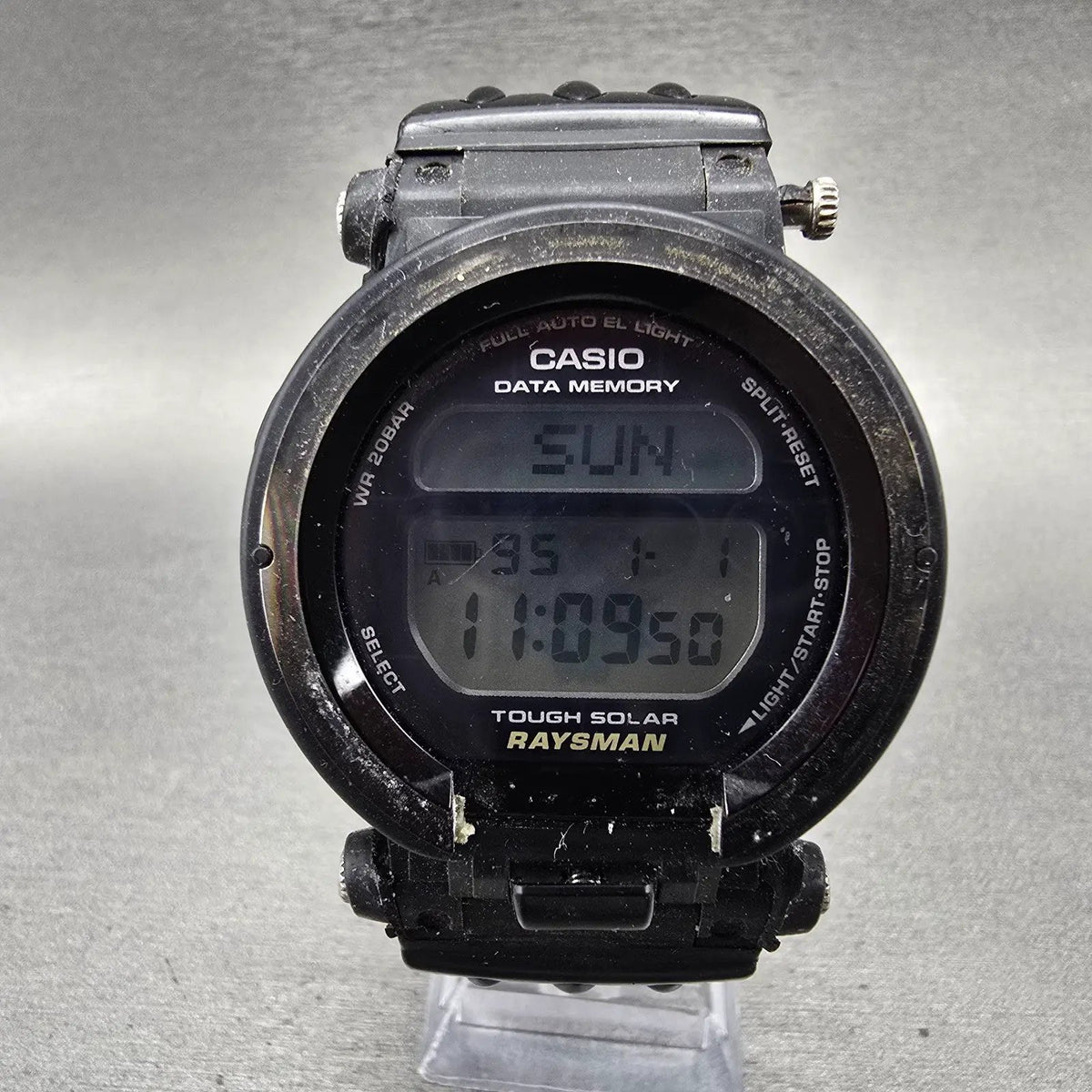 Casio G-Shock Rayman DW-9300 Watch Men 43mm Black Titanium Solar Chrono PARTS0