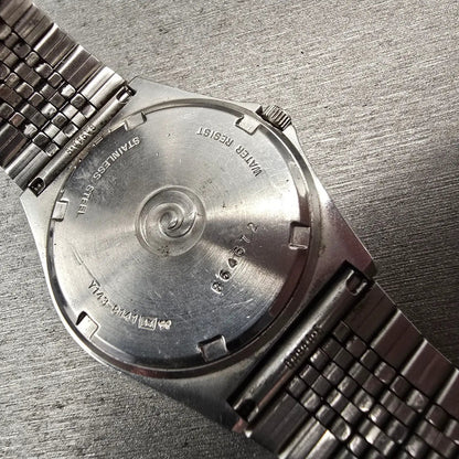 Seiko Alba Watch Men 35mm Silver Dial Silver Tone Daydate Round Y143-8141 NewBat10