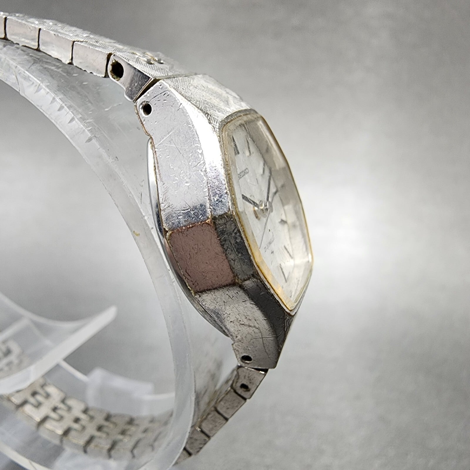 Seiko Watch Women 19mm Silver Dial Silver Tone Manual Octagon 11043390 Runs3