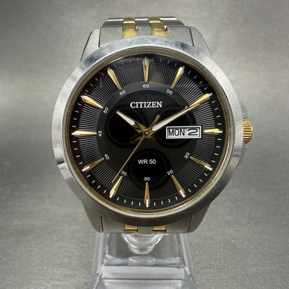 Citizen Watch Men 41mm Black Dial Two Tone Daydate Round 1502-S097843 New Batt0