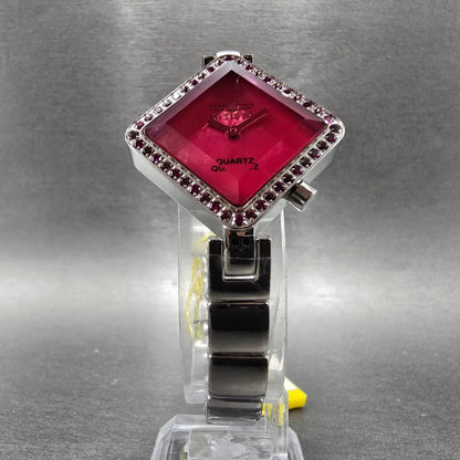 Invicta Wildflower Watch Women 30mm Pink Dial Silver Crystals Square New Battery5