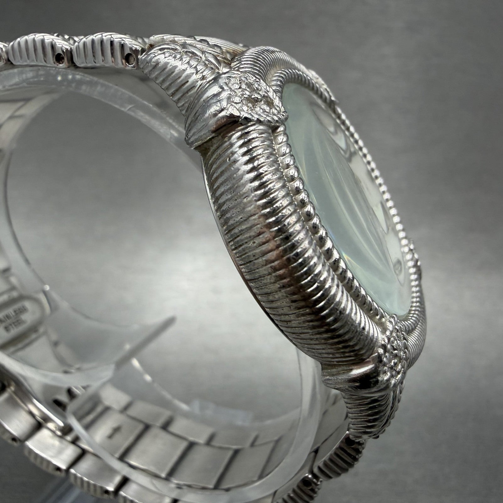 Judith Ripka Watch Women MOP Dial Sterling Silver Small Second Round New Battery3