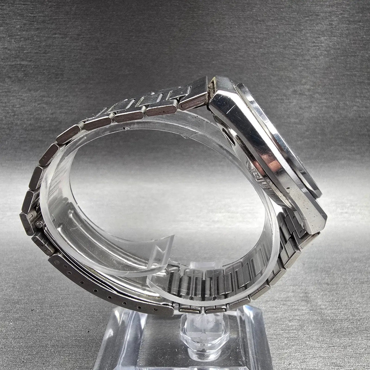 Seiko SQ Watch Men 35mm Black Dial Silver Tone Daydate Alarm 7223-6019 New Batt8