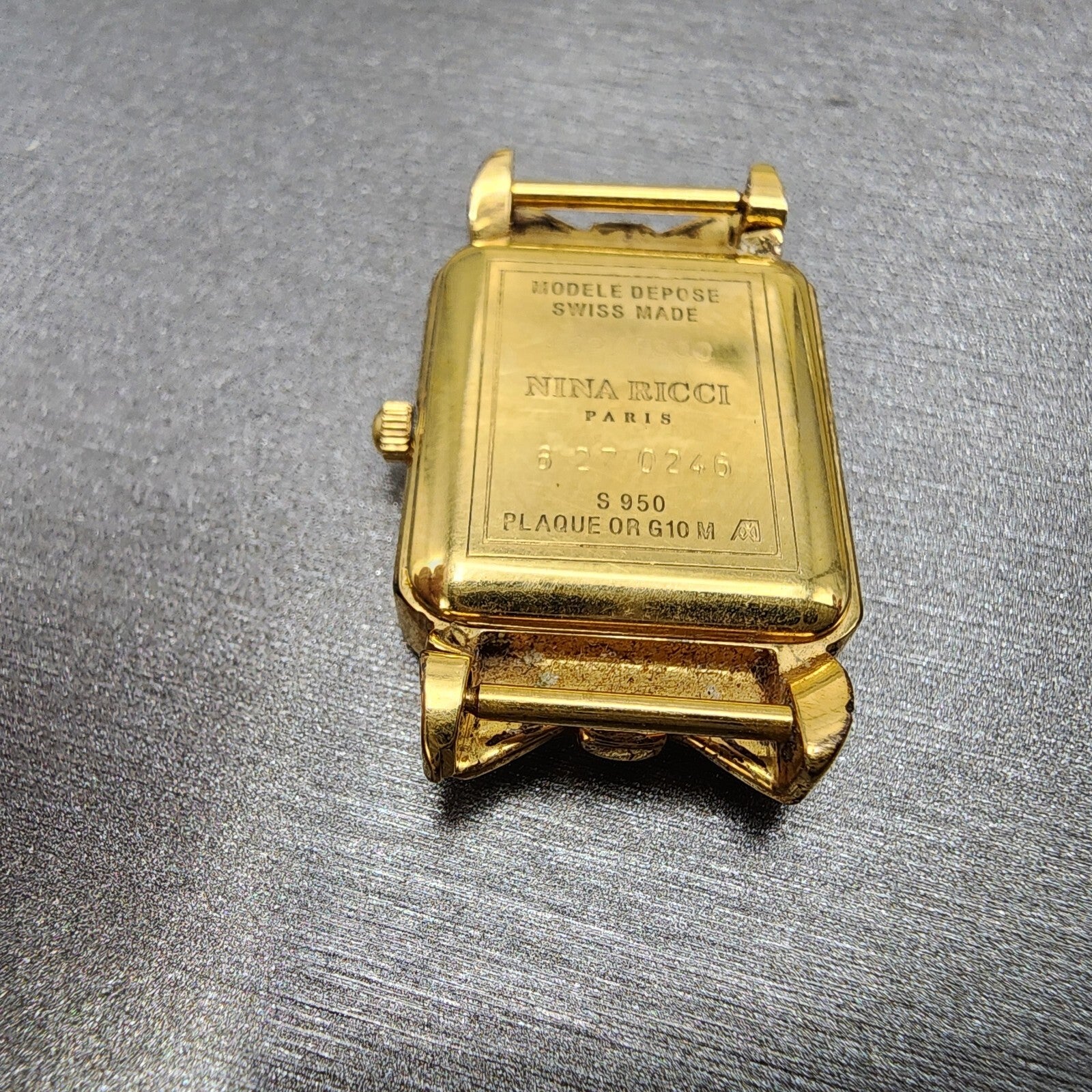 Nina Ricci Tank Watch Women 18mm MOP Dial Gold Plated Rectangle  New Battery10
