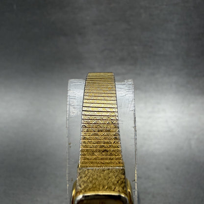 Seiko Tank Watch Women 13mm Champagne Dial Gold Tone 13205549 New Battery4