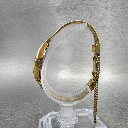 Seiko Watch Women 17mm Champagne Dial Gold Tone Round 73200209 New Battery6