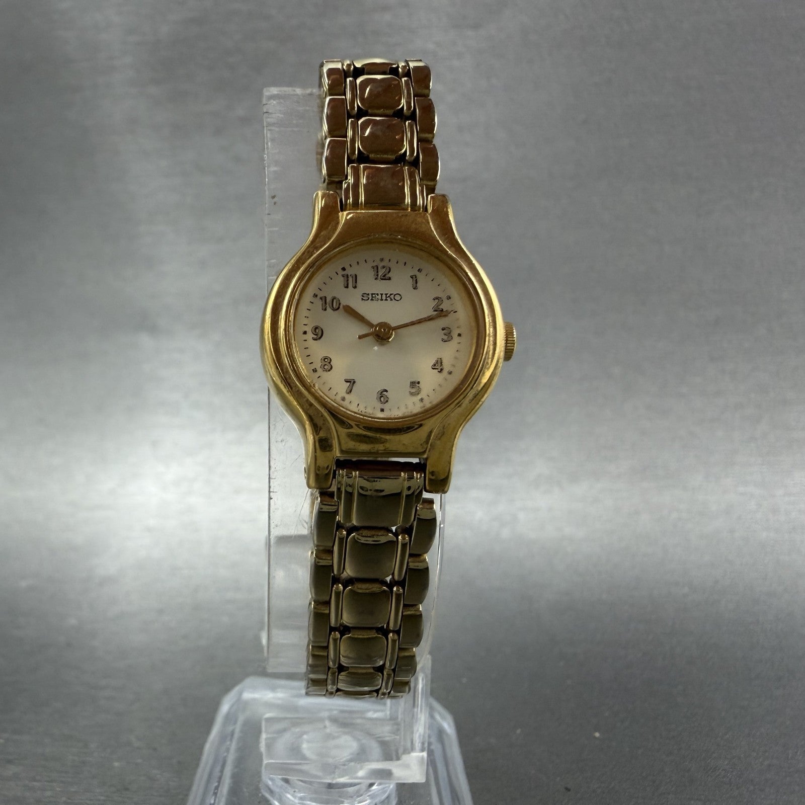 Seiko Watch Women 19mm Cream Dial Gold Tone Round 1N010K30 New Battery4