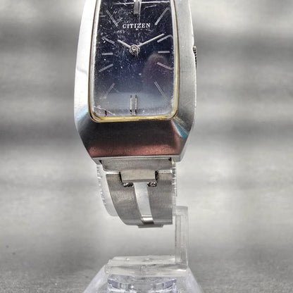 Citizen Watch Women 21mm Blue Dial Silver Tone Rectangle Manual Wind Works VTG5