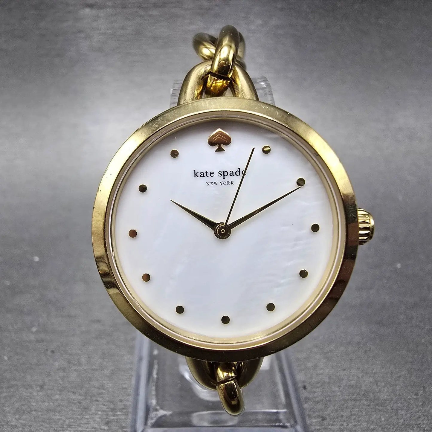 Kate Spade Watch Women 30mm Mop Dial Gold Tone Round KSW1467 New Battery0