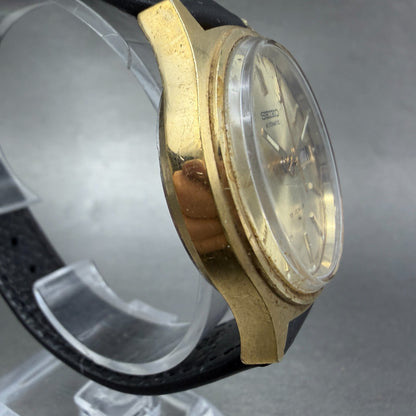 Seiko Automatic Watch Men 37mm Champagne Dial Gold Tone Daydate 7009-8029 Runs3