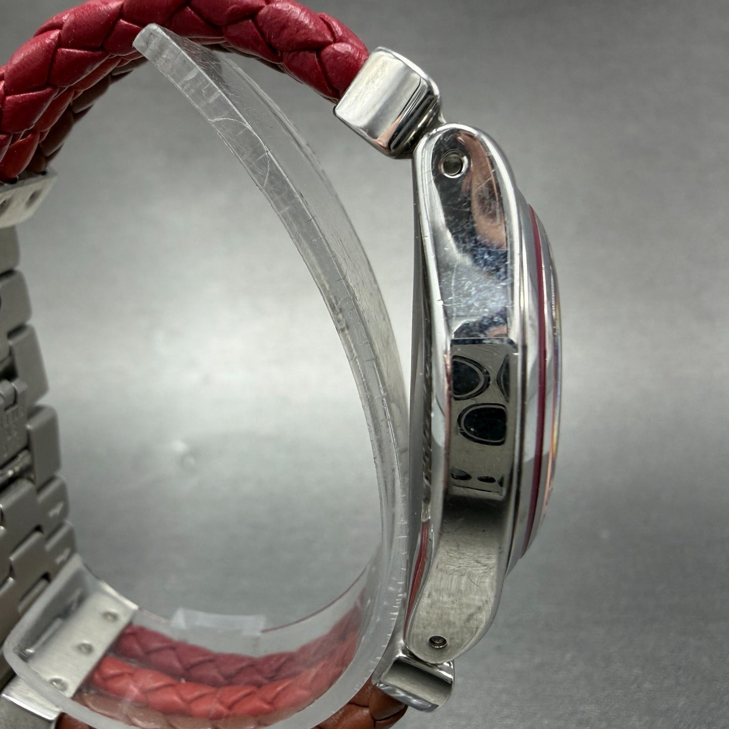 Swatch irony Medium TRICORD Watch Women 33mm Orange Dial Steel YLS175G New Batt3