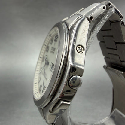 Citizen Eco-Drive Attesa Watch Men 37mm Cream Dial Titanium Atomic Daydate READ!3