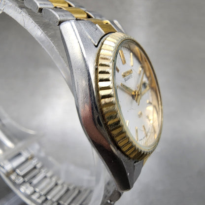 Seiko SQ Watch Women 24mm Silver Dial Two Tone Daydate 3e230a69 New Battery3