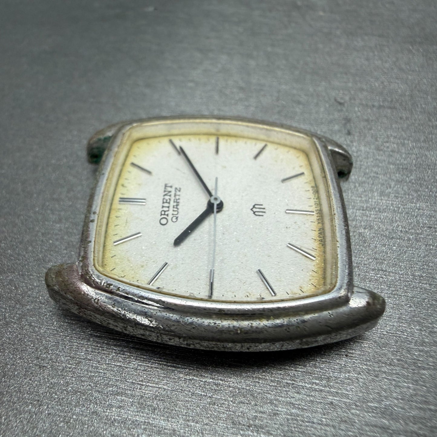 Orient Watch Men 31mm Silver Dial Silver Tone Rectangle I515101-20 PARTS Vintage4