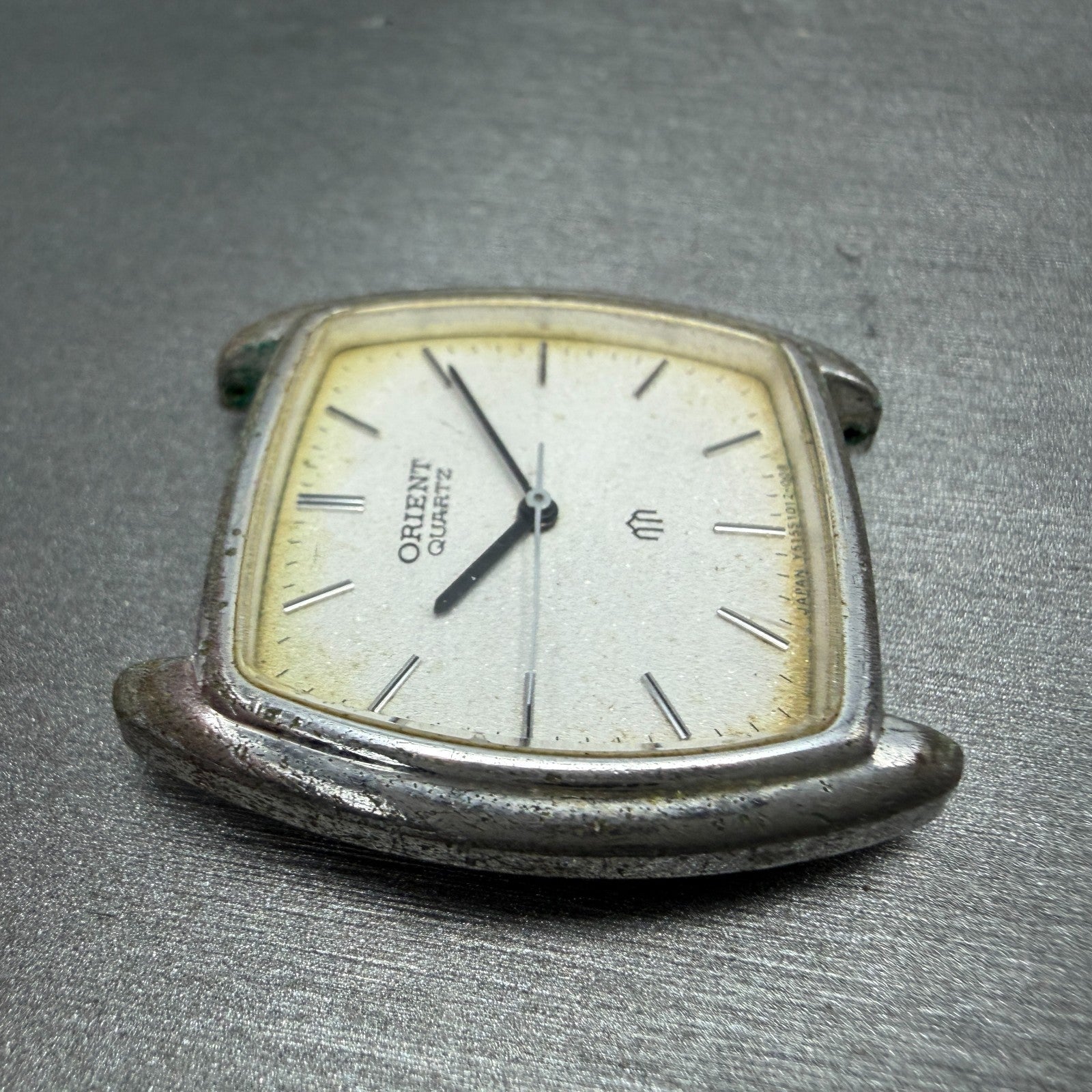 Orient Watch Men 31mm Silver Dial Silver Tone Rectangle I515101-20 PARTS Vintage4