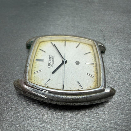 Orient Watch Men 31mm Silver Dial Silver Tone Rectangle I515101-20 PARTS Vintage4