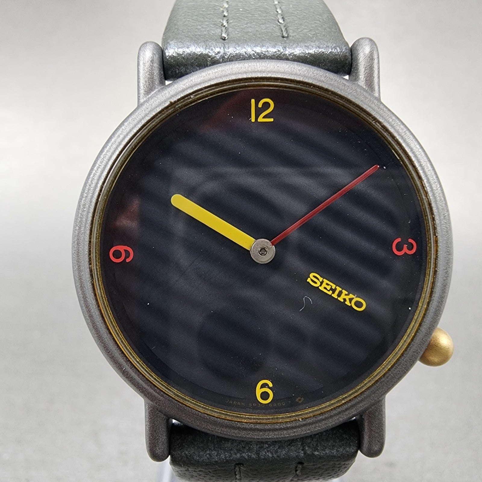 Seiko Watch Men 32mm Gray Dial Gray Tone 5p306a6h New Battery NOS1