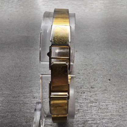 Seiko Watch Women 14mm Brown Dial Gold Tone Gemmed Rectangle 2E20-5099 New Batt7