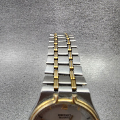 Seiko SQ Watch Men 33mm Silver Dial Two Tone Date Round 5y227a09 PARTS5