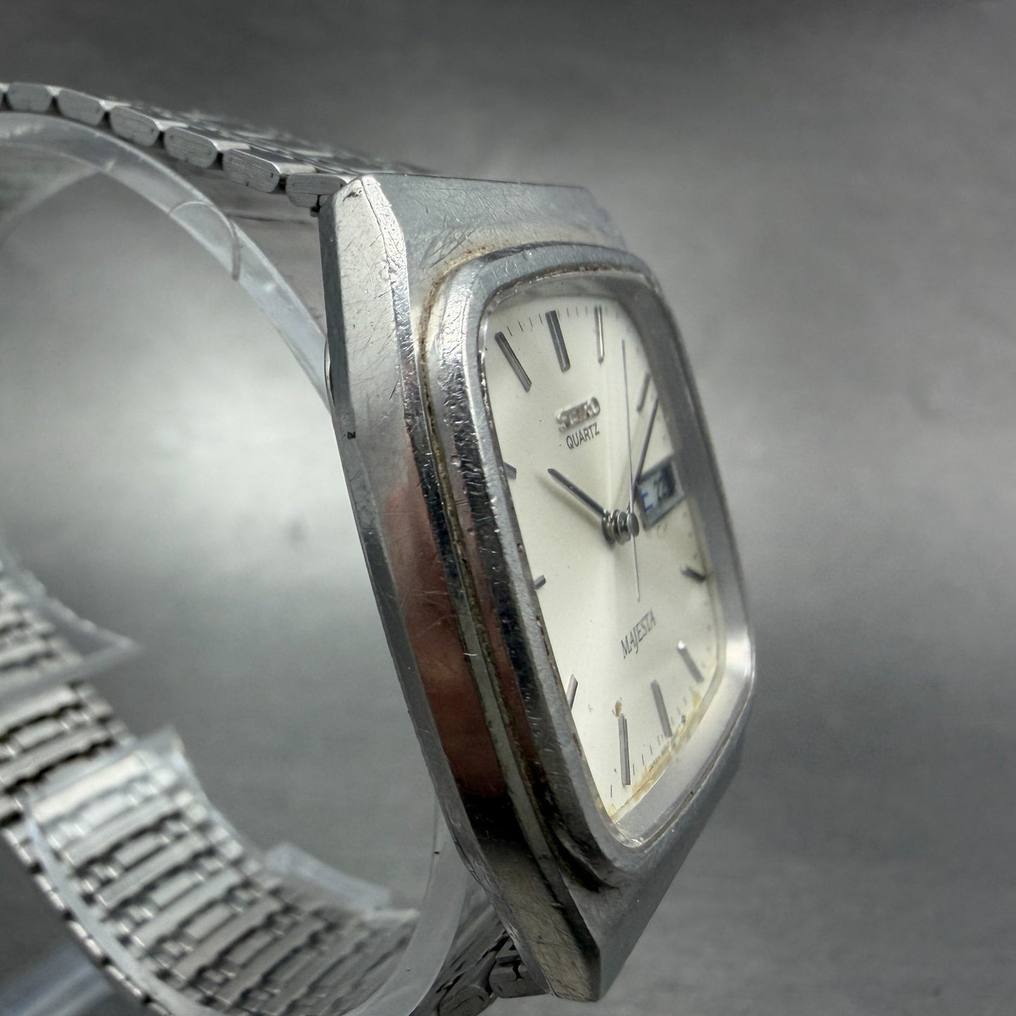 Seiko Majesta Watch Men 31mm Silver Dial Steel READ!!! Daydate 9063-5010 New Bat3