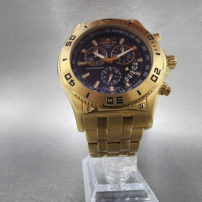 Invicta Chronograph Watch Men 46mm Blue Dial Gold Tone Date 6858 PARTS6