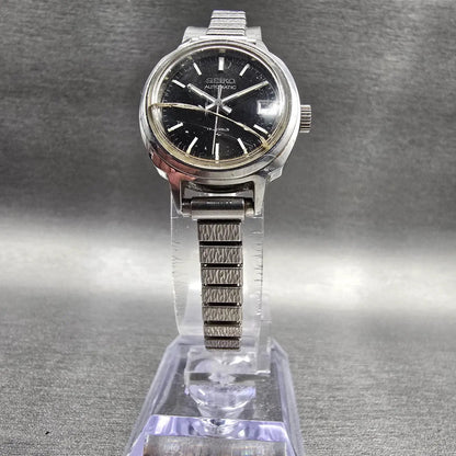 Seiko Automatic Watch Women 23mm Black Dial Silver Date 4205-0030 Works5