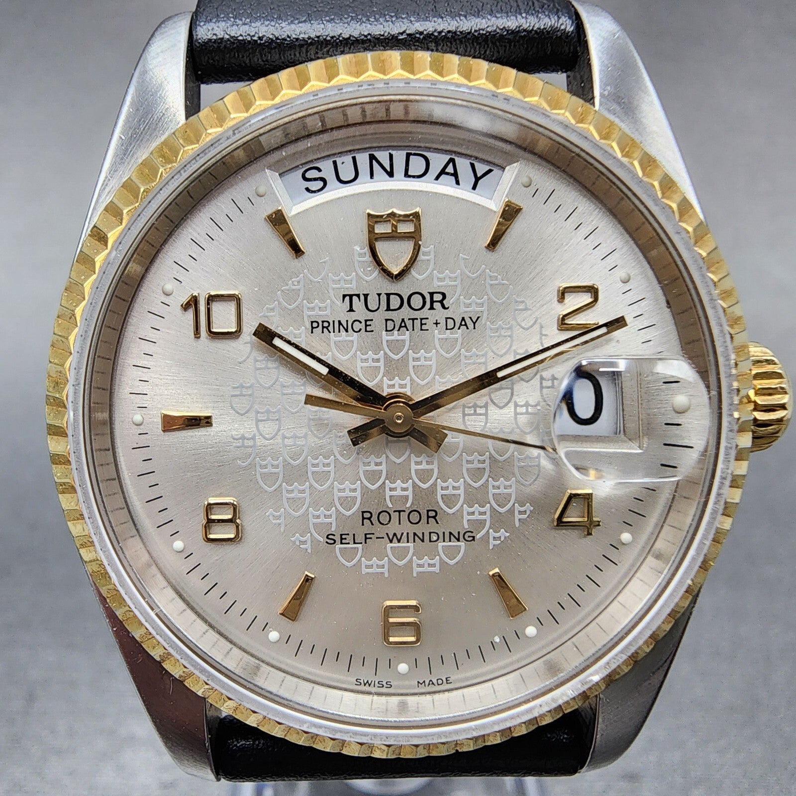 Tudor Prince Date Day Watch Men 36mm Silver Dial Two Tone  Automatic 762132