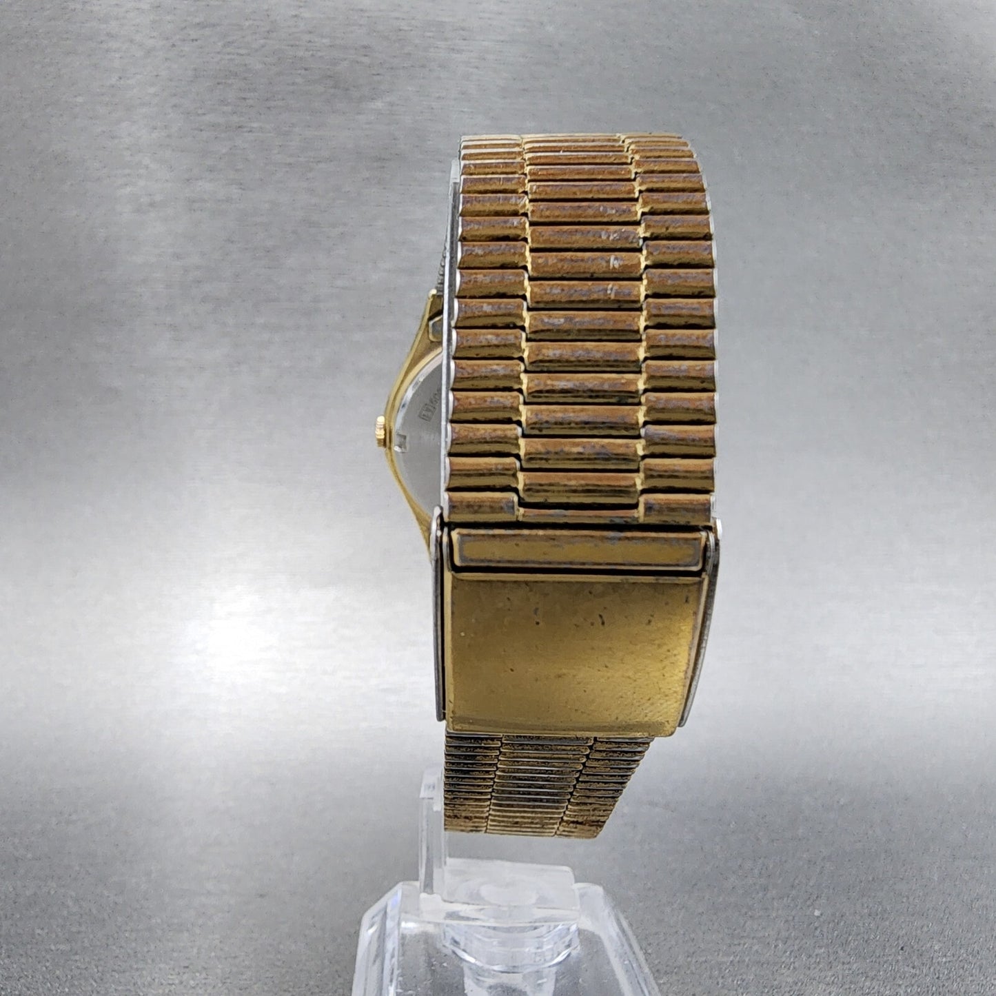 Seiko SQ Watch Men 35mm Gold Dial Gold Tone Daydate Round 69237009 New Battery7