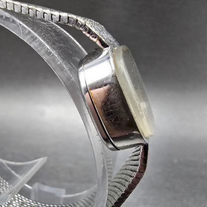 Bulova Accutron Watch Women 20mm Silver Dial SilverTone Rectangle P0 PARTS4