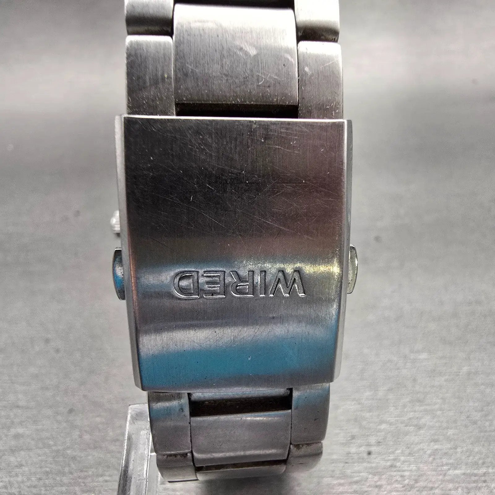 Seiko Wired Chronograph Watch Men 44mm Blue Dial Silver Tone VK68-KX20 New Batt7
