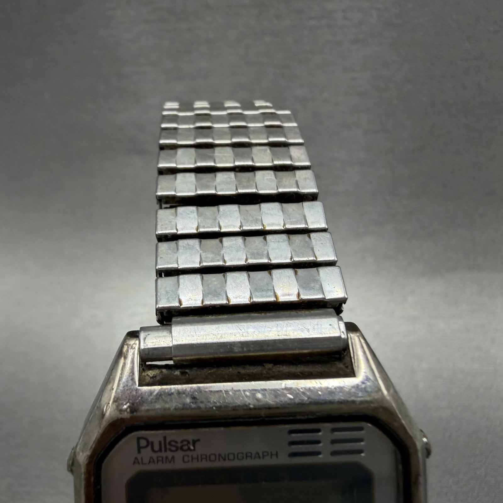 Pulsar Digital Watch Men 34mm Digital Silver Alarm Chrono READ! Y789-5059 NewBat4