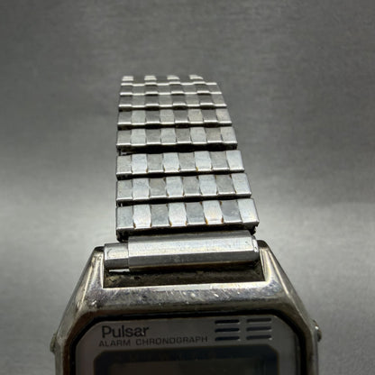 Pulsar Digital Watch Men 34mm Digital Silver Alarm Chrono READ! Y789-5059 NewBat4