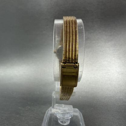 Lucien Piccard Dufonte Watch Women 16mm Champagne Dial Gold Tone Oval New BattA17
