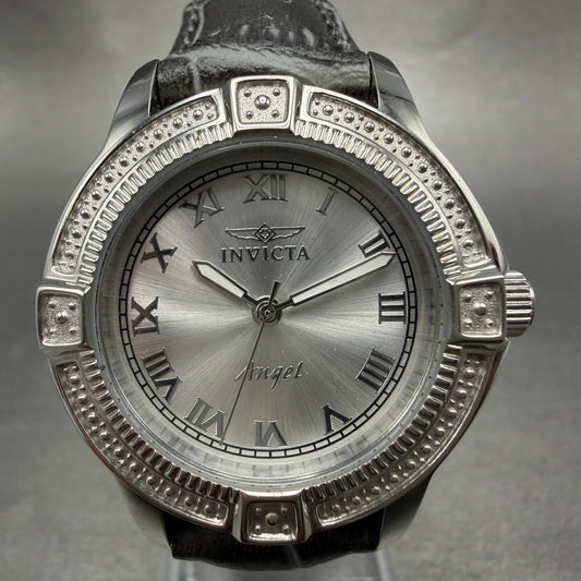 Invitca Angel Watch Women 33mm Silver Dial Silver Tone Round 15083 New Battery0