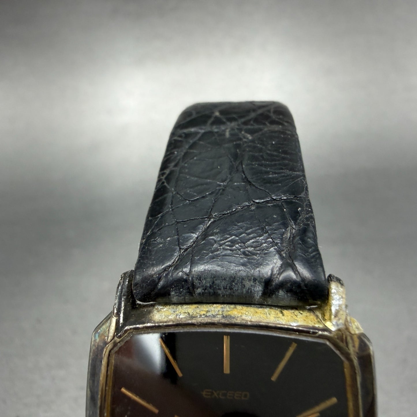 Citizen Exceed Watch Men 28mm Black Dial Gold Tone 2720-272005 New Battery VTG4
