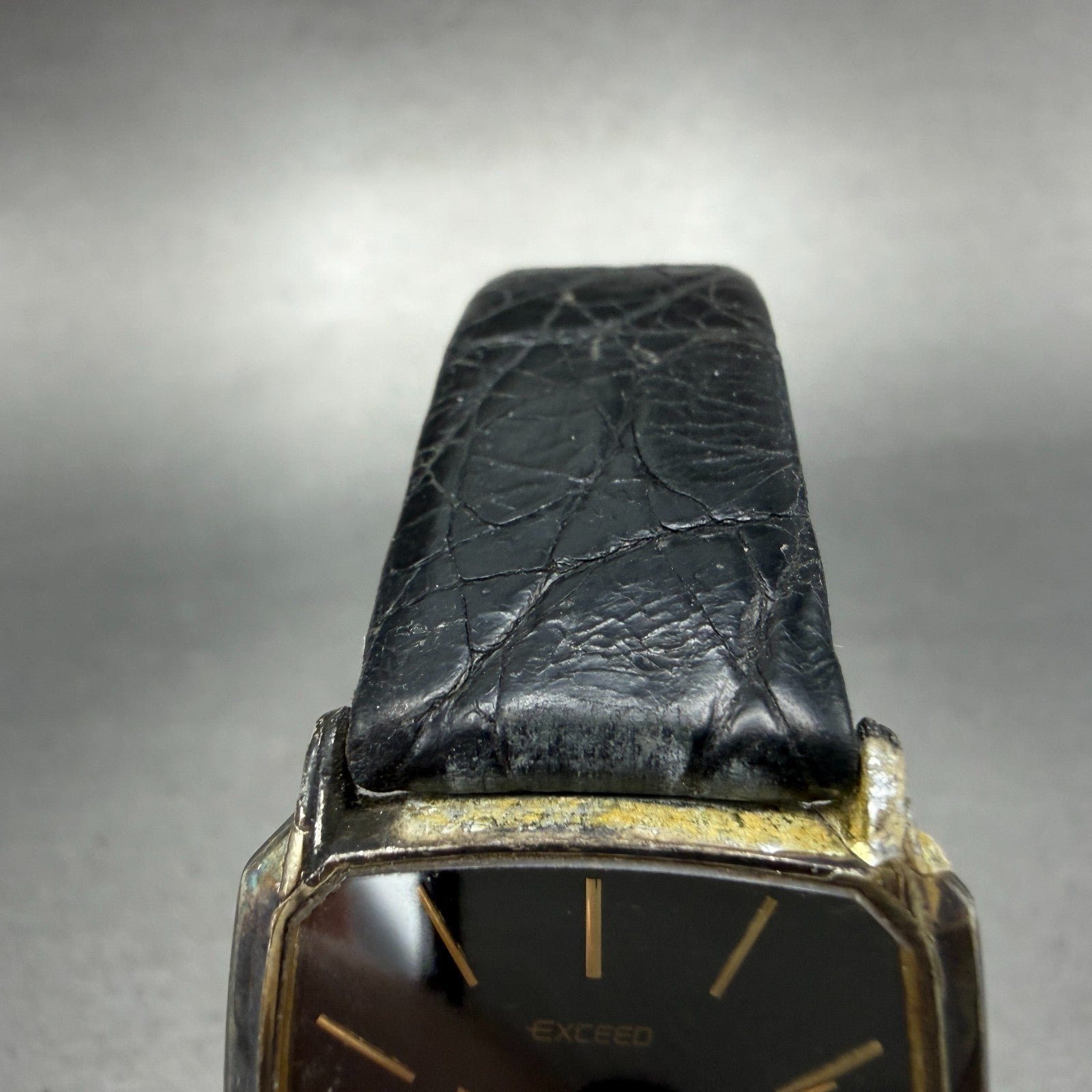 Citizen Exceed Watch Men 28mm Black Dial Gold Tone 2720-272005 New Battery VTG4