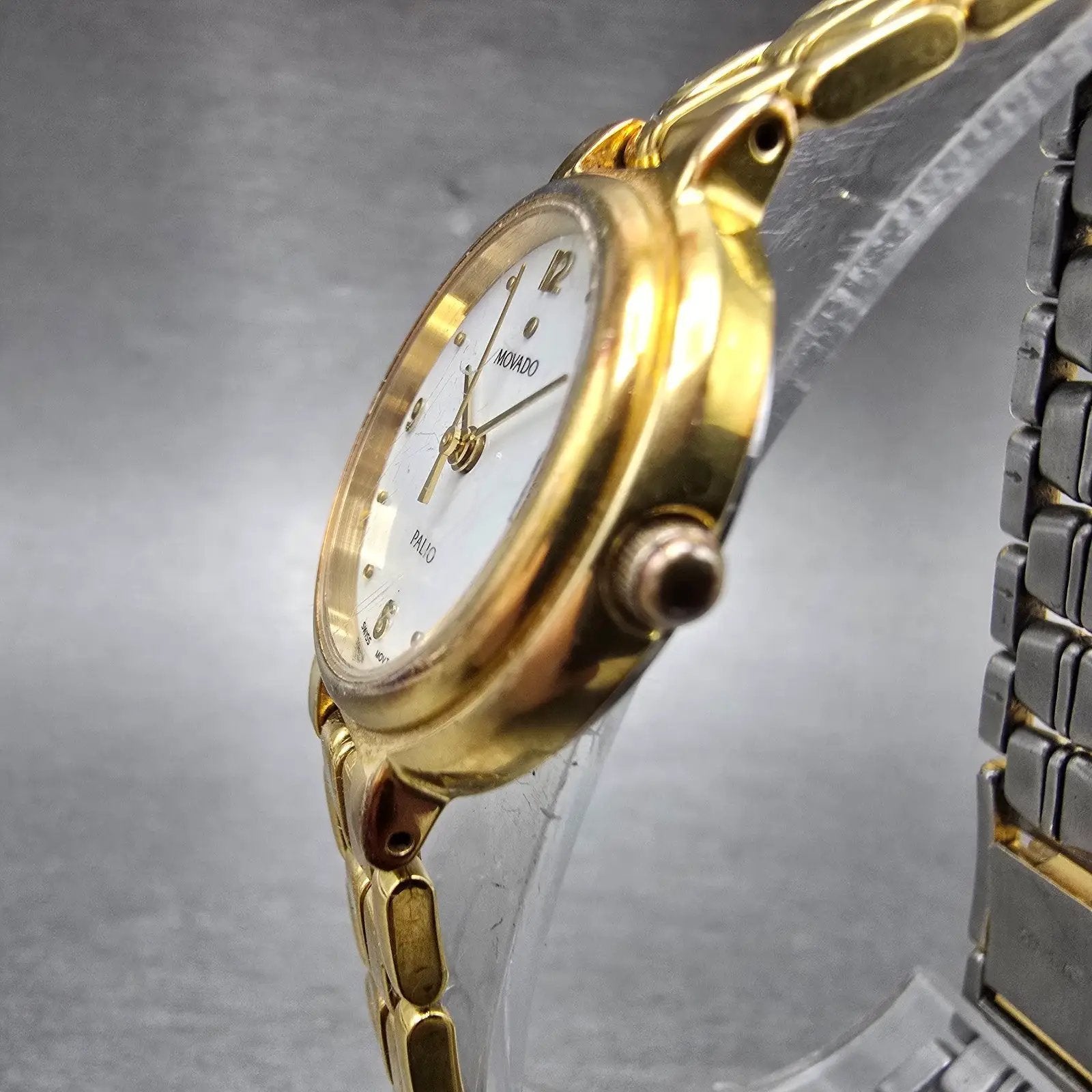Movado Palio Watch Women 24mm White Dial Gold Tone Date 81.94.821H New Battery4
