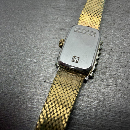 Armitron Deauville Watch Women 12mm Gold Tone Diamond Bezel BROKEN!! New Battery13