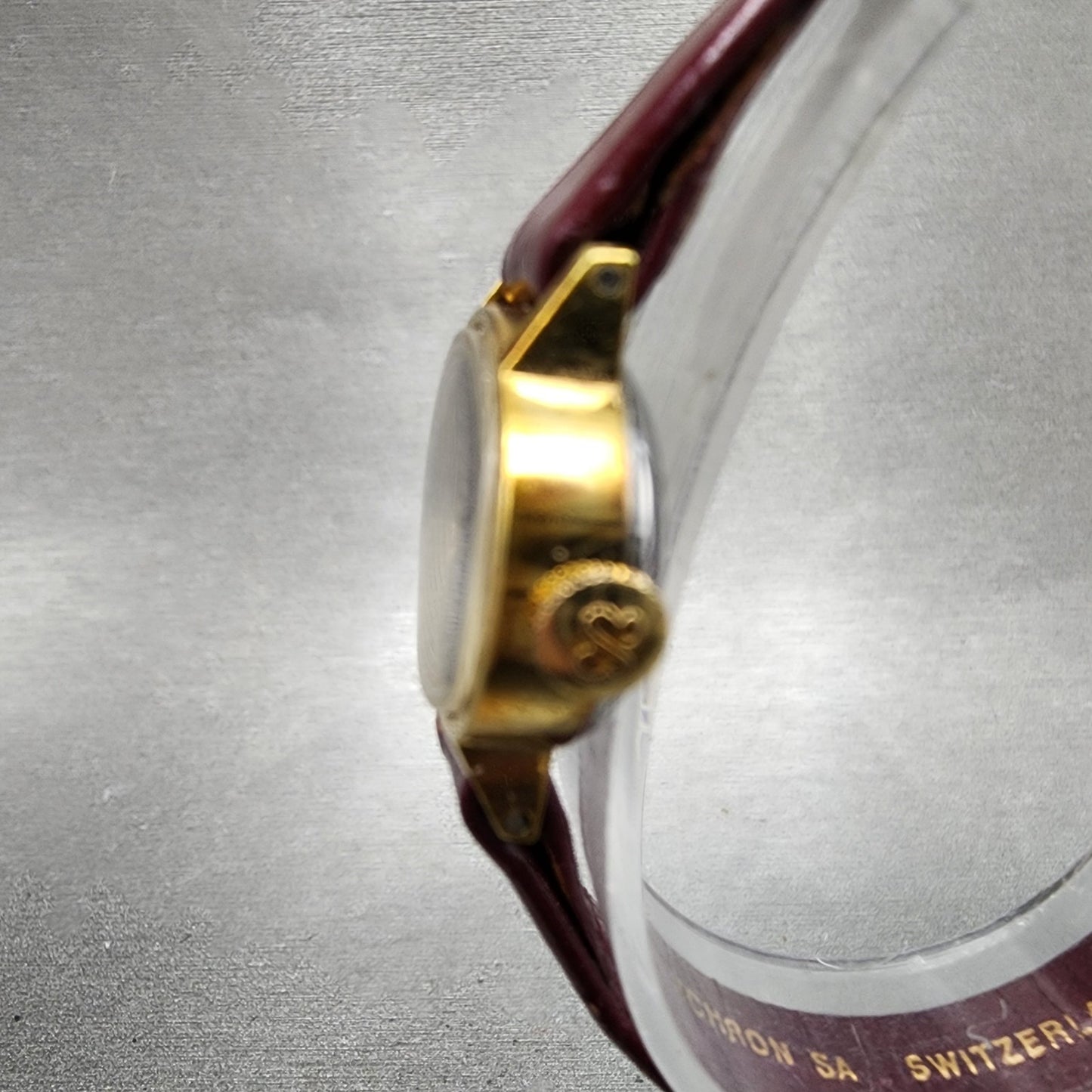 Ernest Borel Watch Women 25mm Red Dial Gold Plated Manual Wind Runs VTG2